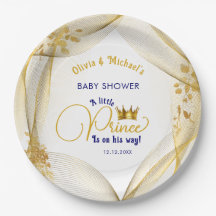 Royal Blue Gold Prince Baby Dusche