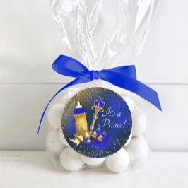 Royal Blue Gold Prince Baby Dusche Runder Aufkleber