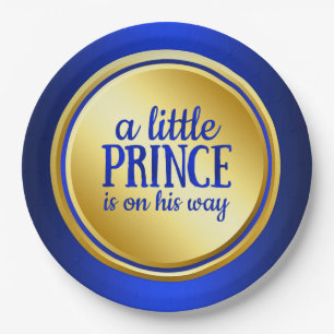 Royal Blue Gold Prince Baby Duschpapier Teller