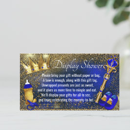 Royal Blue Gold Prince Display Dusche Begleitkarte