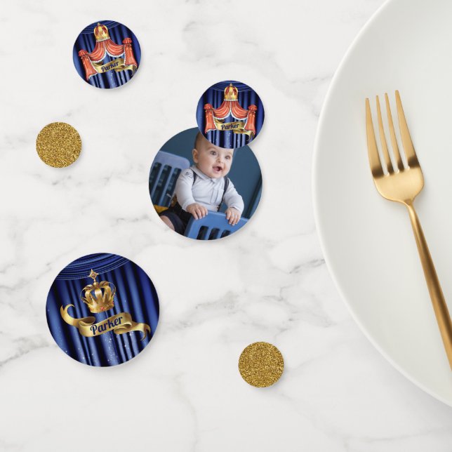 Royal Blue Gold Prince Geburtstag Konfetti (Gruppe)