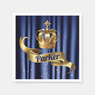 Royal Blue Gold Prinz Geburtstag Serviette