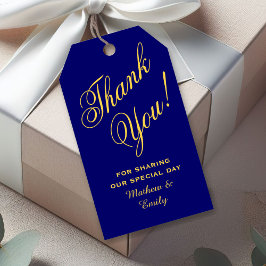 Royal Blue Gold Vielen Dank Gastgeschenk Hochzeit Geschenkanhänger