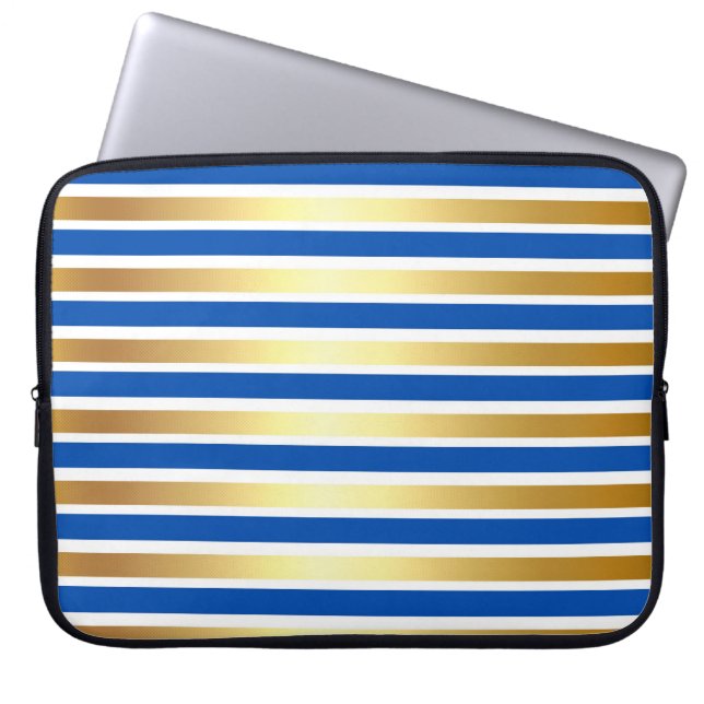 ROYAL BLUE GOLD WHITE SHINPES LAPTOPSCHUTZHÜLLE (Vorderseite)