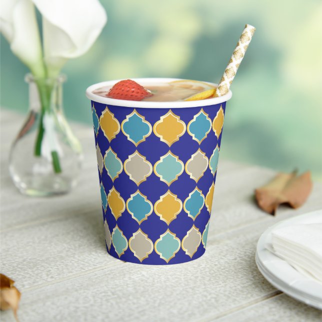 Royal Blue Golden Wedding Pappbecher (In Situ)