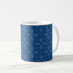 Royal Blue Gothic Revival Quatrefoil Tasse