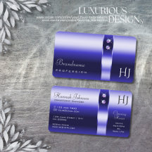 Royal Blue Gradient Shimmering Diamonds Initials