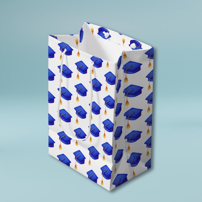 Royal Blue Graduation Cap High School Abschluss Mittlere Geschenktüte (Von Creator hochgeladen)