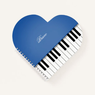 Royal Blue Grand Piano Music Keyboard Custom Notizbuch