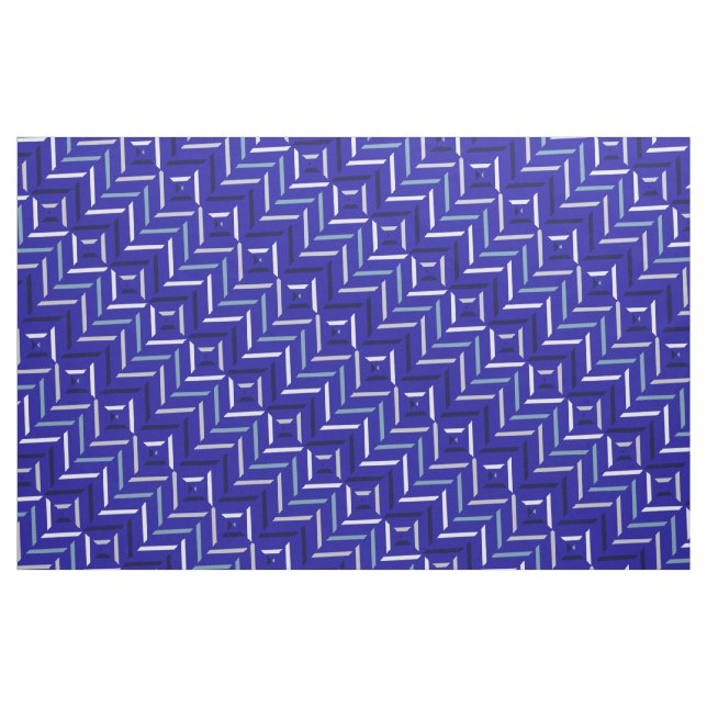 Royal Blue Gray Blue Silver Navy & White Gemustert Stoff (Fat Quarter (45,7 x 55,9 cm))