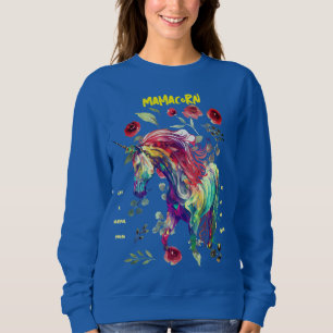 (Royal Blue) Green: Mama Unicorn Sweatshirt