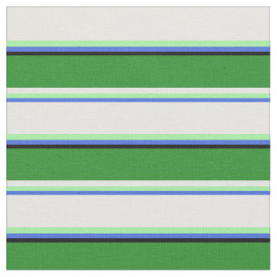 Royal Blue, Green, White, Forest Green und Black Stoff