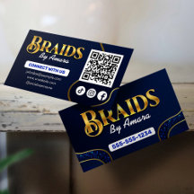Royal Blue Hair Braiding Connect mit uns QR Code