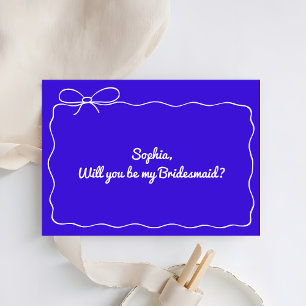 Royal Blue Hand gezogen werden Sie meine Bridesmai Einladung