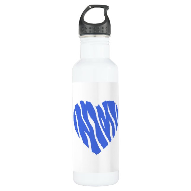 Royal Blue Heart Edelstahlflasche (Vorderseite)