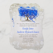 Royal Blue Heart Leaf Tree Wedding Mairtale