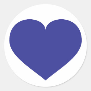 Royal Blue Heart Runder Aufkleber