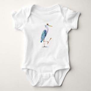 Royal Blue Heron Baby Strampler