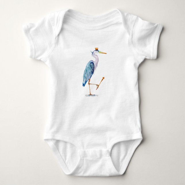 Royal Blue Heron Baby Strampler (Vorderseite)