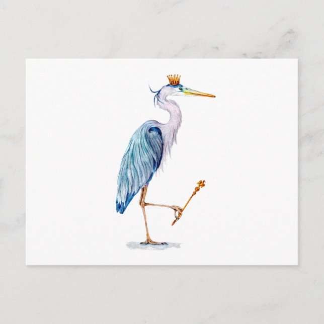Royal Blue Heron Postkarte (Vorderseite)