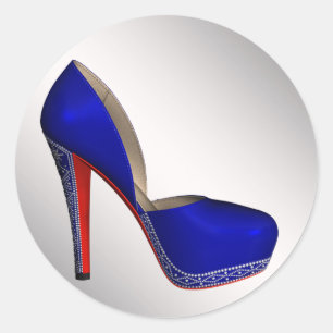 Royal Blue High Heel Shoel Sticker