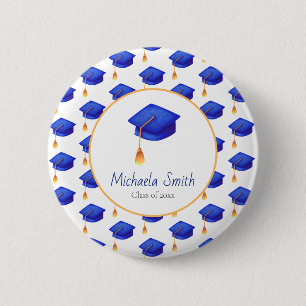 Royal Blue High School Abschluss Personalisiert Button