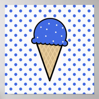 Royal Blue Ice Creme Cone Poster