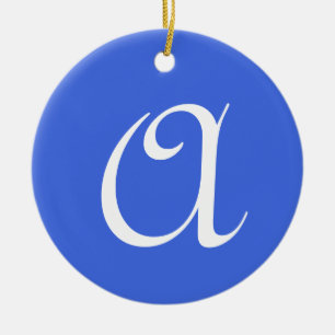 Royal Blue Initial Letter   Trendy Elegant Keramik Ornament