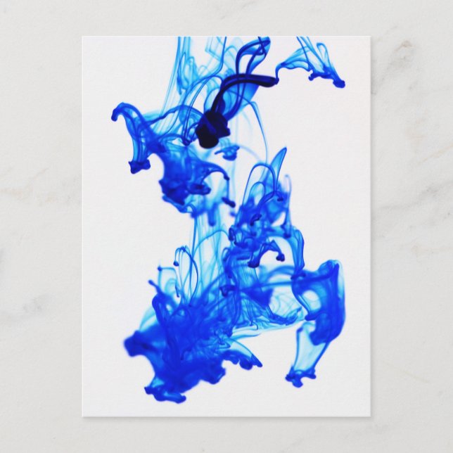 Royal Blue Ink Drop Macro Fotografie Postkarte (Vorderseite)