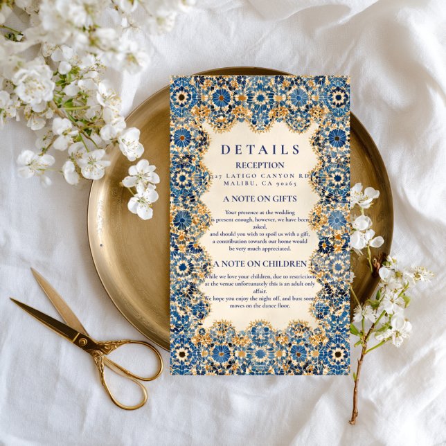Royal Blue Islamic Wedding Begleitkarte (Von Creator hochgeladen)