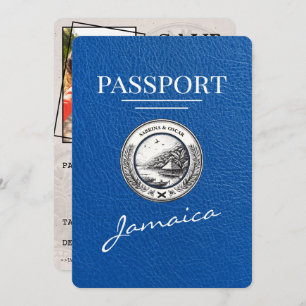 Royal Blue Jamaica Passport Save the Date