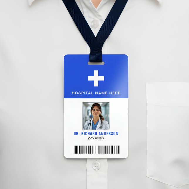Royal Blue Krankenhaus Mitarbeiter Bar Code ID Ausweis (Von Creator hochgeladen)