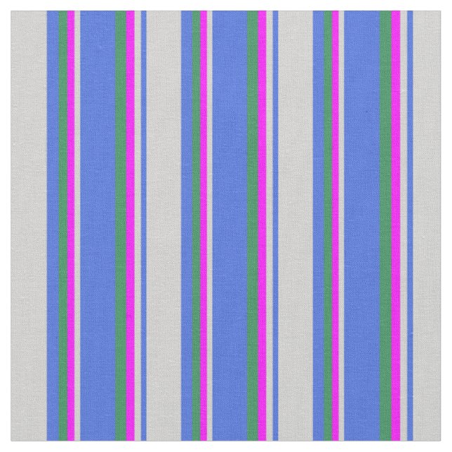 Royal Blue, Light Gray, Fuchsia und Sea Green Stoff (Nahaufnahme)