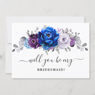 Royal Blue Lila Lilac Werden Sie meine Bridesmaid  Einladung