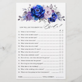 Royal Blue Lilac Lila Floral Brautparty Game