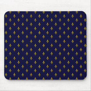 Royal Blue Lilie Pattern Mousepad