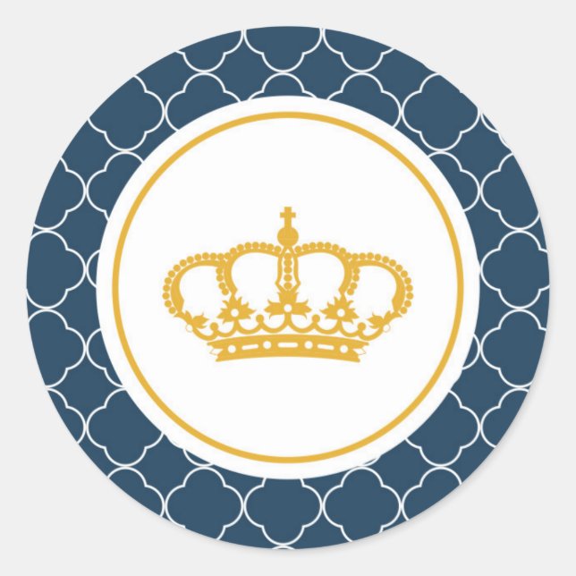 Royal Blue Little Prince Crown Sticker (Vorderseite)