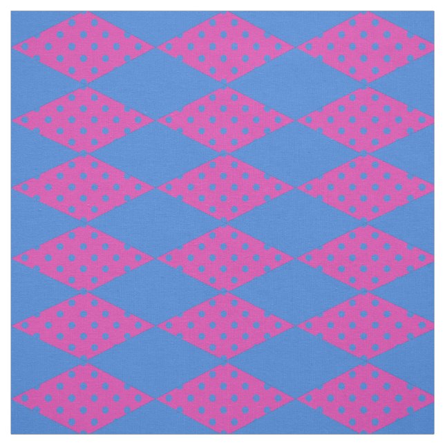Royal Blue, Magenta Diamond Imitate Patchwork Patt Stoff (Muster)