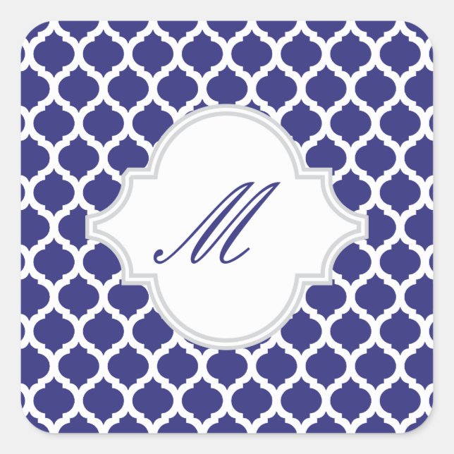 Royal Blue marokkanische Muster Stickers (Vorderseite)