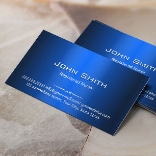 Royal Blue Metal Nurse Business Card Visitenkarte
