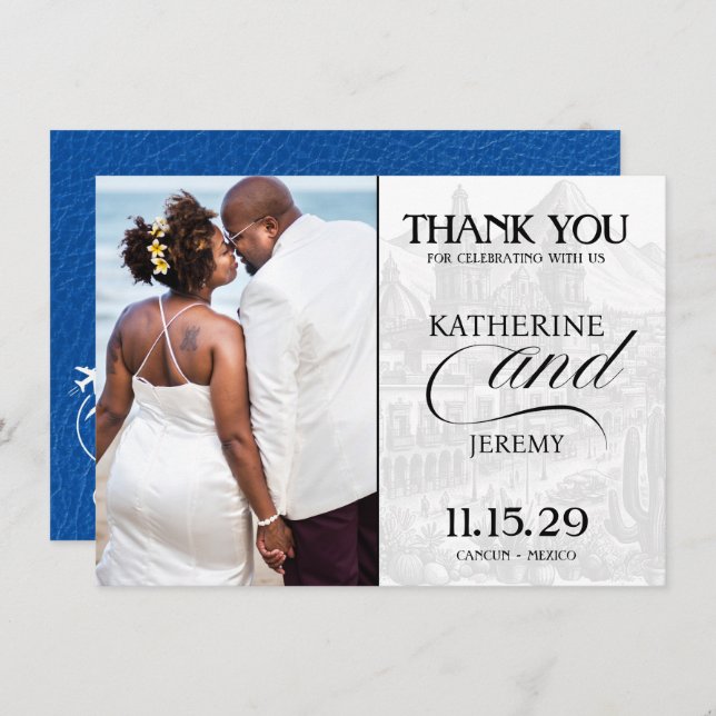 Royal Blue Mexico Passport Dankeskarte (Vorne/Hinten)