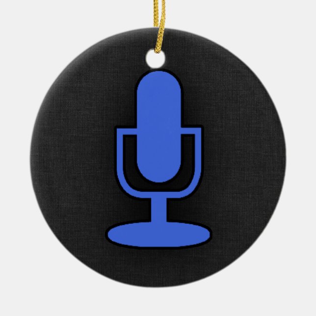 Royal Blue Microphone Keramik Ornament (Vorne)