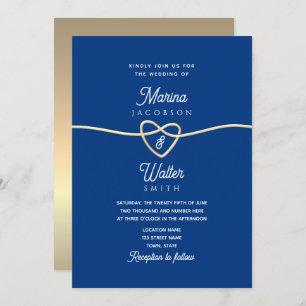 Royal Blue Minimalistisch Wedding Einladung