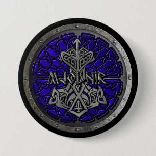 Royal Blue Mjolnir Shield Button