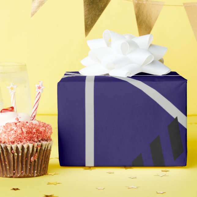 Royal Blue Modern Design  Geschenkpapier (Geburtstagsparty)