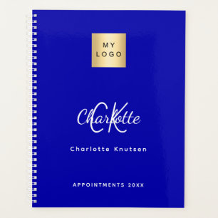 Royal Blue Monogram Business Logo 2025 Planer