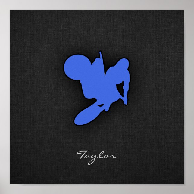 Royal Blue Motocross Poster (Vorne)