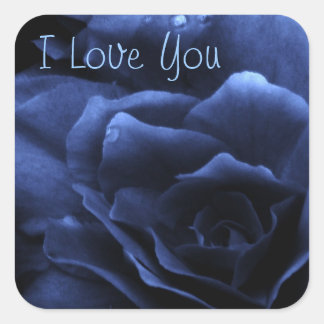 Royal Blue Nah Up of a Double Begonia Quadratischer Aufkleber