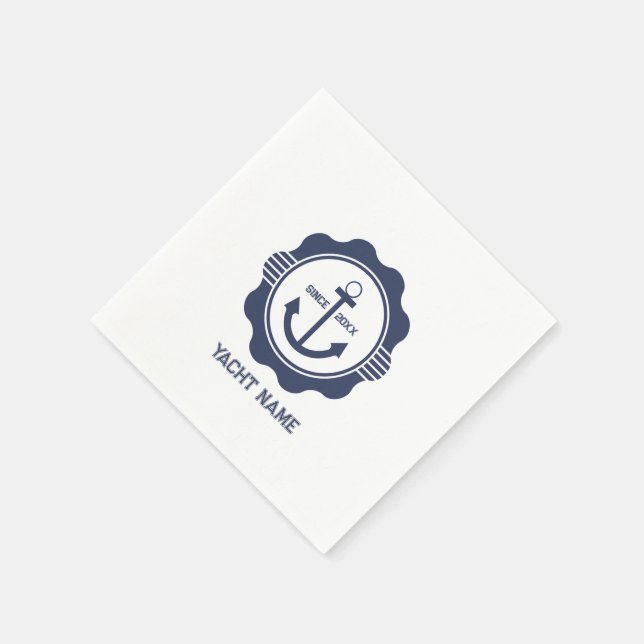 Royal Blue nauboat anker mit individualisierbarem Serviette (Ecke)