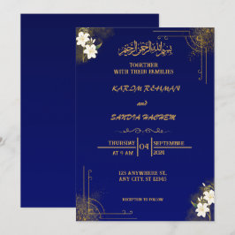 Royal Blue Nikah Islamische Hochzeitseinladung Einladung